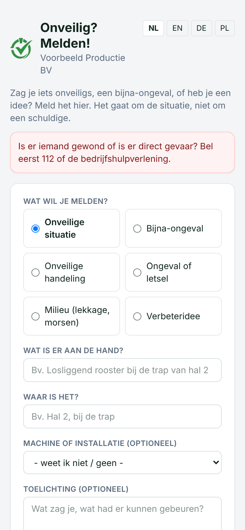 Melden met een QR-code, zonder account